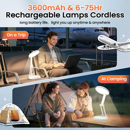 Rechargeable Table Lamp, 3600mAh Battery Operated Lamp Dorm Lamp