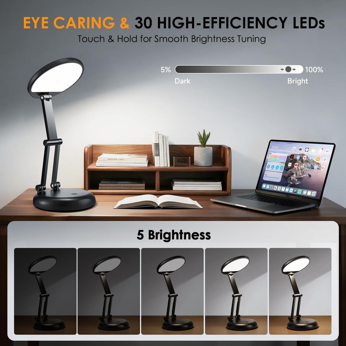 Rechargeable Table Lamp, 3600mAh Battery Operated Lamp Dorm Lamp