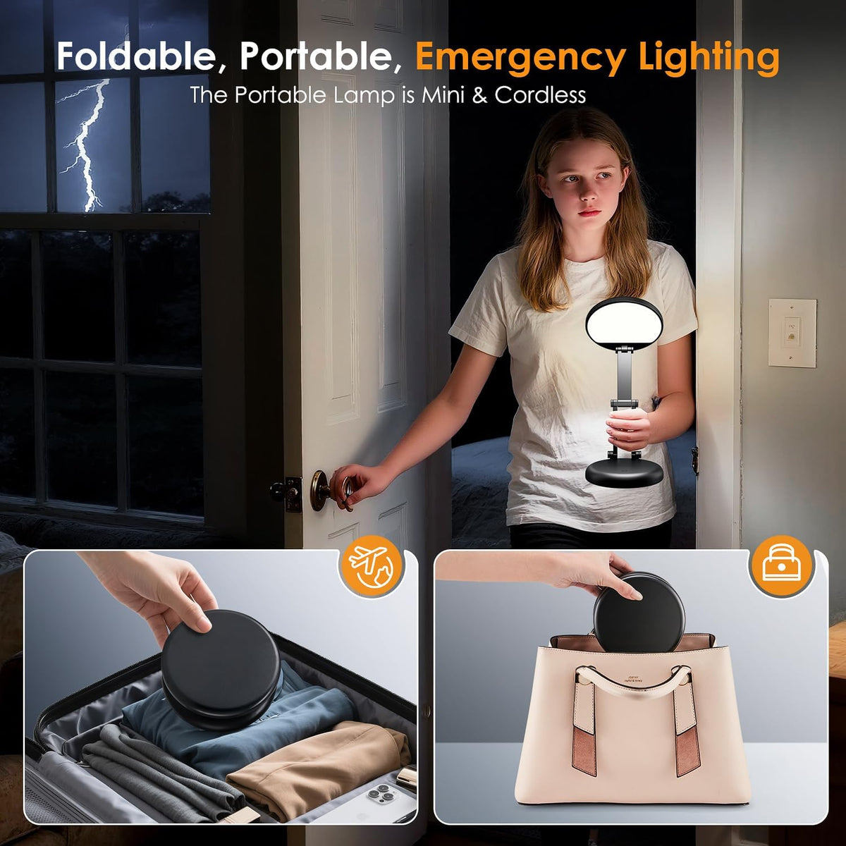 Rechargeable Table Lamp, 3600mAh Battery Operated Lamp Dorm Lamp