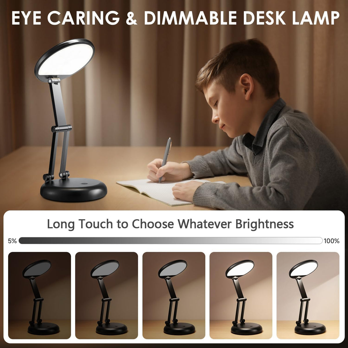 Rechargeable Table Lamp, 3600mAh Battery Operated Lamp Dorm Lamp