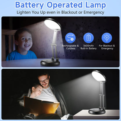 Rechargeable Table Lamp, 3600mAh Battery Operated Lamp Dorm Lamp