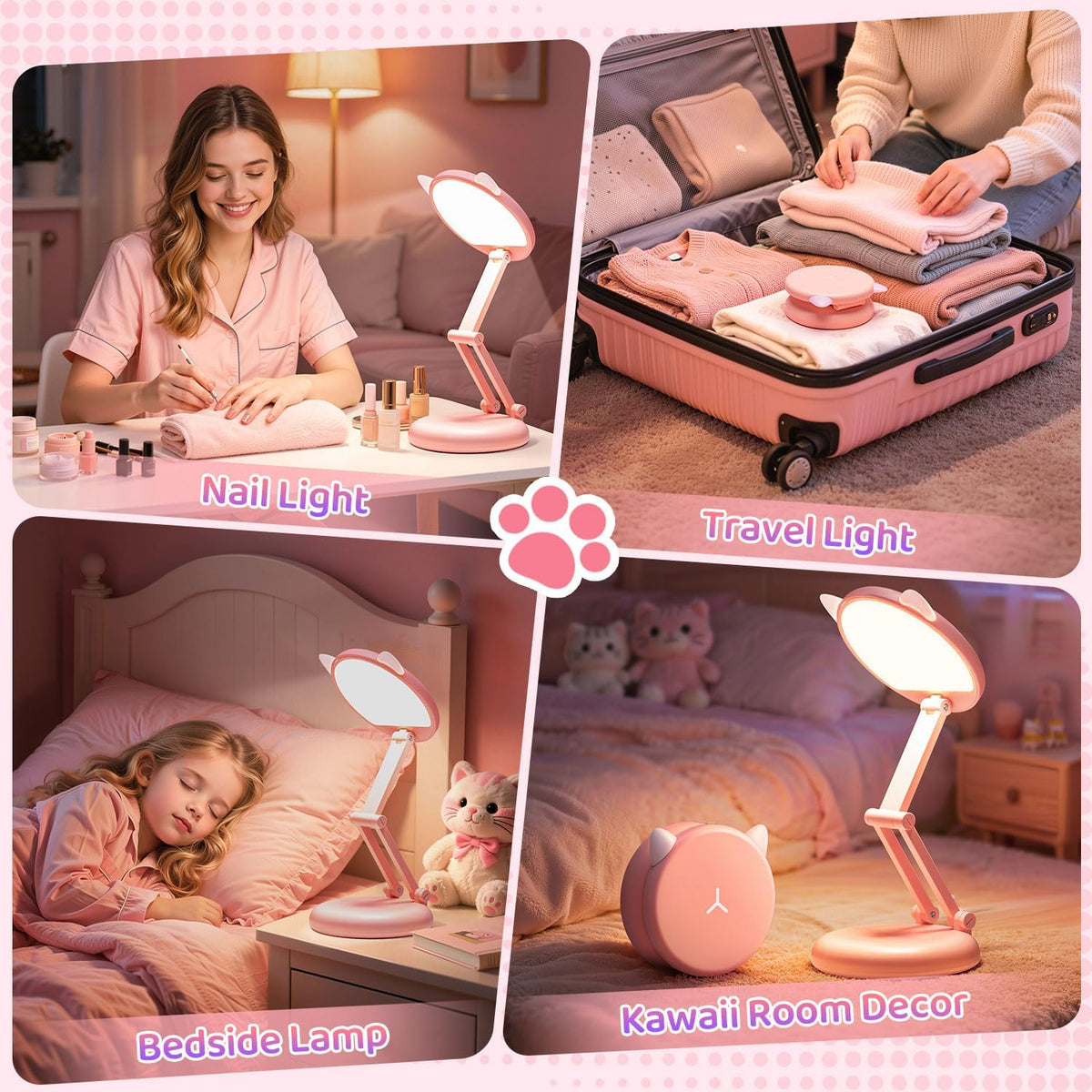 Rechargeable Table Lamp, 3600mAh Battery Operated Lamp Dorm Lamp