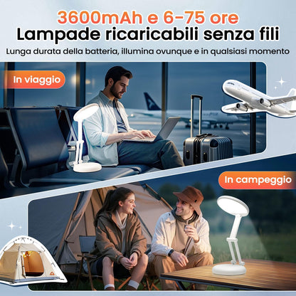 Rechargeable Table Lamp, 3600mAh Battery Operated Lamp Dorm Lamp