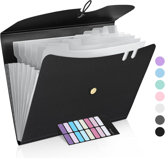 7 Pocket Accordion File Organizer, Premium Expanding File Folder