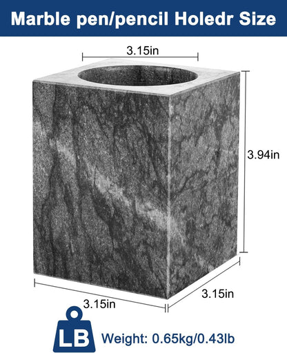 Marble Pencil Pen Holder for Desk,Makeup Brush Holder, Stand for Desk Marble Pattern Pencil Cup for Kids Durable Organizer Ideal Gift for Home, Office(gray).