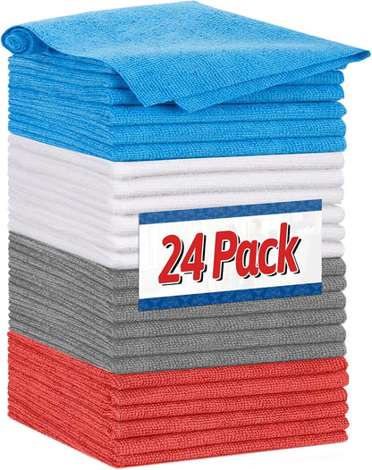 Shop Towels, Pack of 200, Grey Microfiber Cleaning Cloth Bulk, Microfiber Towels for Cars, All-Purpose Absorbent Cleaning Rags, Dust Cloth for Automotive, Mechanic, Garage, 11.5 x 11.5 inch