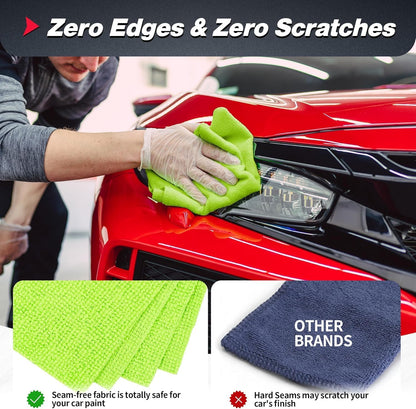 Shop Towels, Pack of 200, Grey Microfiber Cleaning Cloth Bulk, Microfiber Towels for Cars, All-Purpose Absorbent Cleaning Rags, Dust Cloth for Automotive, Mechanic, Garage, 11.5 x 11.5 inch