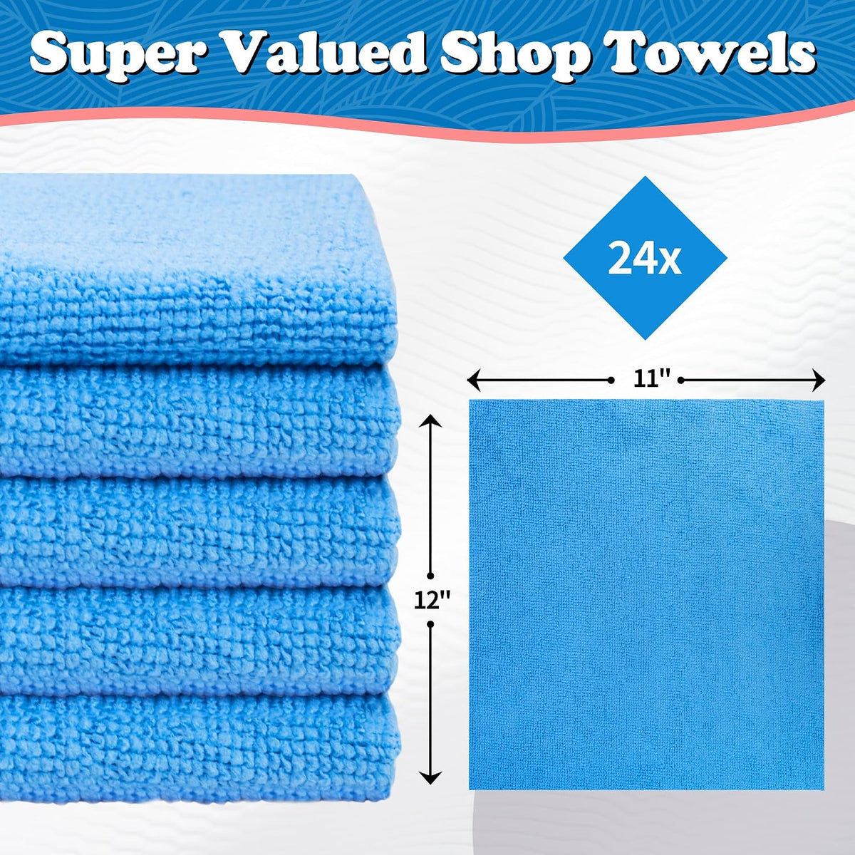 Shop Towels, Pack of 200, Grey Microfiber Cleaning Cloth Bulk, Microfiber Towels for Cars, All-Purpose Absorbent Cleaning Rags, Dust Cloth for Automotive, Mechanic, Garage, 11.5 x 11.5 inch