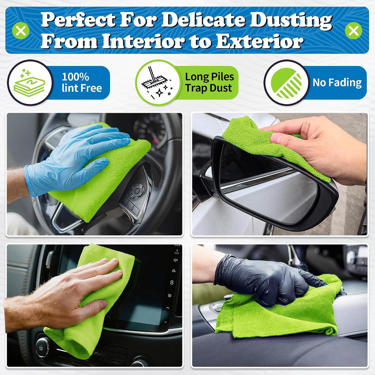Shop Towels, Pack of 200, Grey Microfiber Cleaning Cloth Bulk, Microfiber Towels for Cars, All-Purpose Absorbent Cleaning Rags, Dust Cloth for Automotive, Mechanic, Garage, 11.5 x 11.5 inch