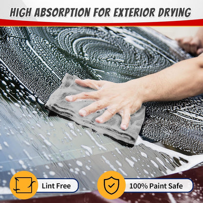 Shop Towels, Pack of 200, Grey Microfiber Cleaning Cloth Bulk, Microfiber Towels for Cars, All-Purpose Absorbent Cleaning Rags, Dust Cloth for Automotive, Mechanic, Garage, 11.5 x 11.5 inch