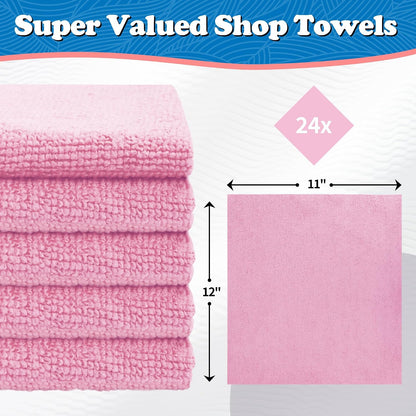 Shop Towels, Pack of 200, Grey Microfiber Cleaning Cloth Bulk, Microfiber Towels for Cars, All-Purpose Absorbent Cleaning Rags, Dust Cloth for Automotive, Mechanic, Garage, 11.5 x 11.5 inch