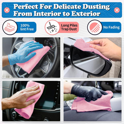 Shop Towels, Pack of 200, Grey Microfiber Cleaning Cloth Bulk, Microfiber Towels for Cars, All-Purpose Absorbent Cleaning Rags, Dust Cloth for Automotive, Mechanic, Garage, 11.5 x 11.5 inch
