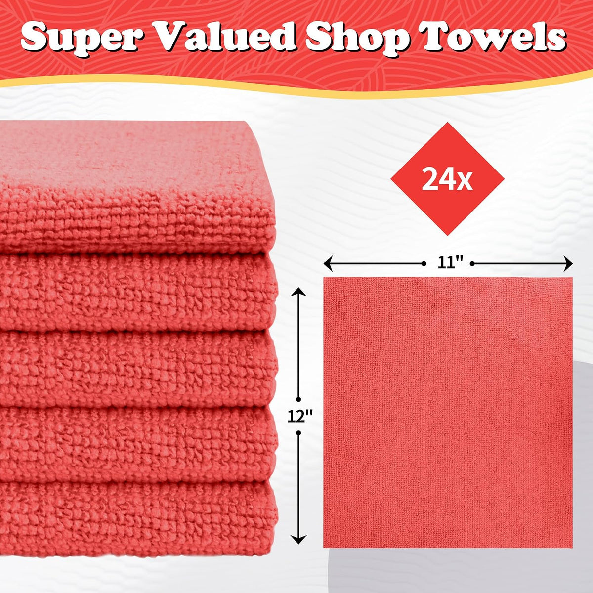 Shop Towels, Pack of 200, Grey Microfiber Cleaning Cloth Bulk, Microfiber Towels for Cars, All-Purpose Absorbent Cleaning Rags, Dust Cloth for Automotive, Mechanic, Garage, 11.5 x 11.5 inch