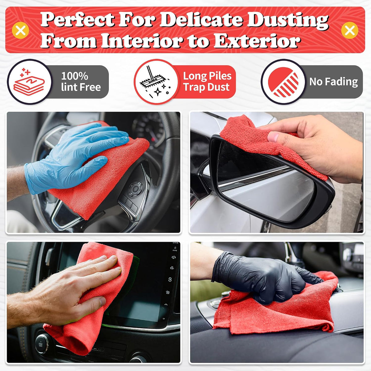 Shop Towels, Pack of 200, Grey Microfiber Cleaning Cloth Bulk, Microfiber Towels for Cars, All-Purpose Absorbent Cleaning Rags, Dust Cloth for Automotive, Mechanic, Garage, 11.5 x 11.5 inch