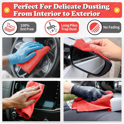 Shop Towels, Pack of 200, Grey Microfiber Cleaning Cloth Bulk, Microfiber Towels for Cars, All-Purpose Absorbent Cleaning Rags, Dust Cloth for Automotive, Mechanic, Garage, 11.5 x 11.5 inch