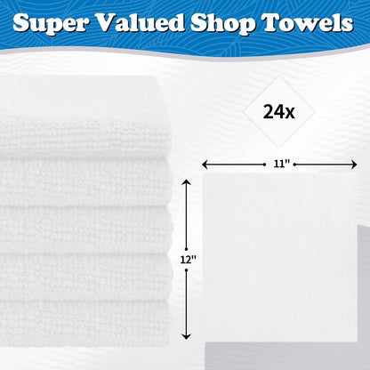 Shop Towels, Pack of 200, Grey Microfiber Cleaning Cloth Bulk, Microfiber Towels for Cars, All-Purpose Absorbent Cleaning Rags, Dust Cloth for Automotive, Mechanic, Garage, 11.5 x 11.5 inch