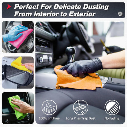 Shop Towels, Pack of 200, Grey Microfiber Cleaning Cloth Bulk, Microfiber Towels for Cars, All-Purpose Absorbent Cleaning Rags, Dust Cloth for Automotive, Mechanic, Garage, 11.5 x 11.5 inch