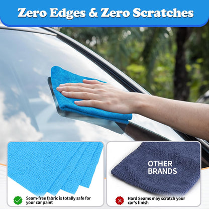 Shop Towels, Pack of 200, Grey Microfiber Cleaning Cloth Bulk, Microfiber Towels for Cars, All-Purpose Absorbent Cleaning Rags, Dust Cloth for Automotive, Mechanic, Garage, 11.5 x 11.5 inch