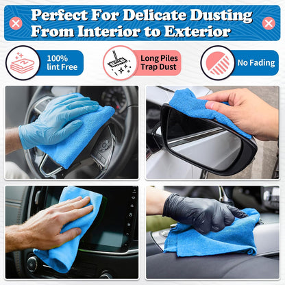 Shop Towels, Pack of 200, Grey Microfiber Cleaning Cloth Bulk, Microfiber Towels for Cars, All-Purpose Absorbent Cleaning Rags, Dust Cloth for Automotive, Mechanic, Garage, 11.5 x 11.5 inch