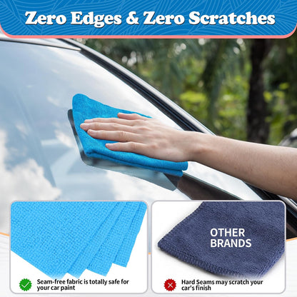 Shop Towels, Pack of 200, Grey Microfiber Cleaning Cloth Bulk, Microfiber Towels for Cars, All-Purpose Absorbent Cleaning Rags, Dust Cloth for Automotive, Mechanic, Garage, 11.5 x 11.5 inch