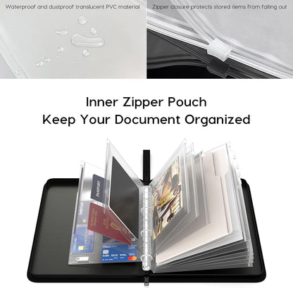 Important Document Organizer Binder with Pocket, Fireproof, Water-Resistant