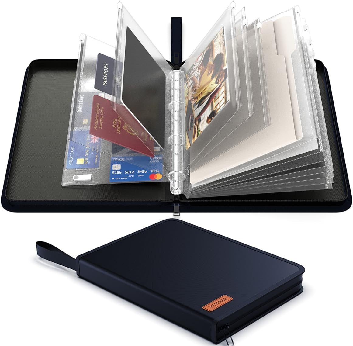 Important Document Organizer Binder with Pocket, Fireproof, Water-Resistant