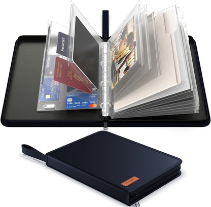 Important Document Organizer Binder with Pocket, Fireproof, Water-Resistant