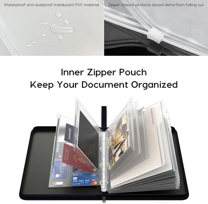Important Document Organizer Binder with Pocket, Fireproof, Water-Resistant