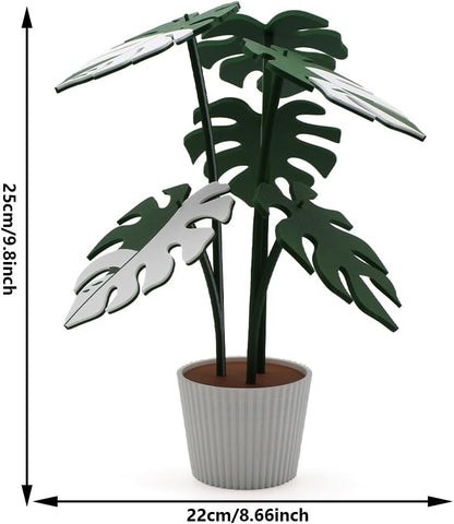 Monstera Plant Coaster Set 6 Leaf Coasters 3D Printed Modern Plant Decor Functional Home Decor Great for Desks Gift for Plant Lovers (White White)