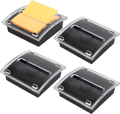 1 Pcs Pop Up Note Dispenser，Sticky Note Holder ，3 x 3 Inch，Clear Top and Black Base Sticky Notes Dispenser for School Office Home Store Classroom Desk Supplies (1)