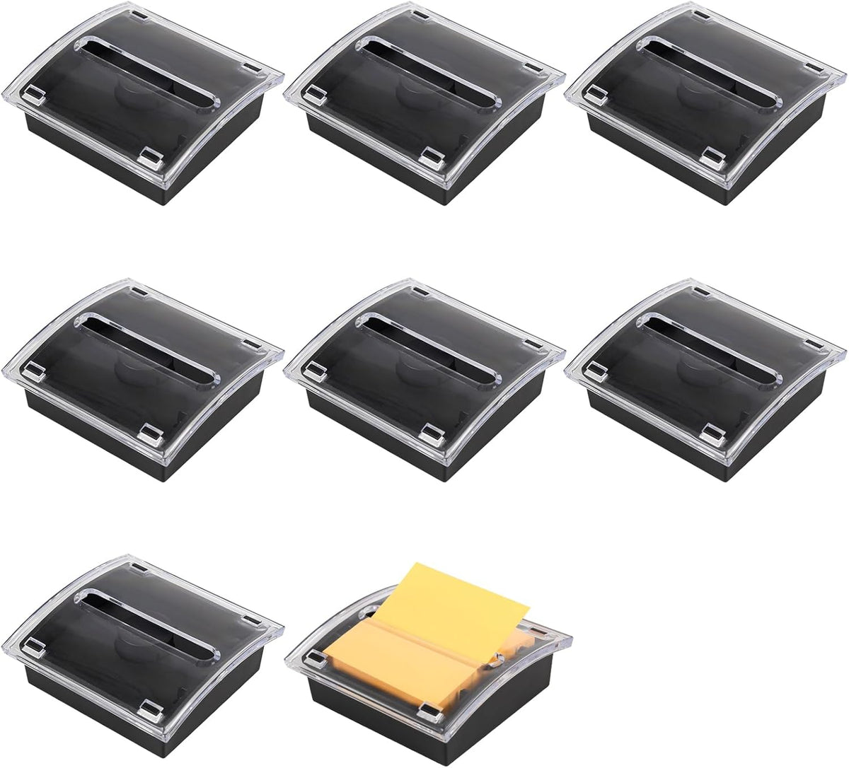 1 Pcs Pop Up Note Dispenser，Sticky Note Holder ，3 x 3 Inch，Clear Top and Black Base Sticky Notes Dispenser for School Office Home Store Classroom Desk Supplies (1)