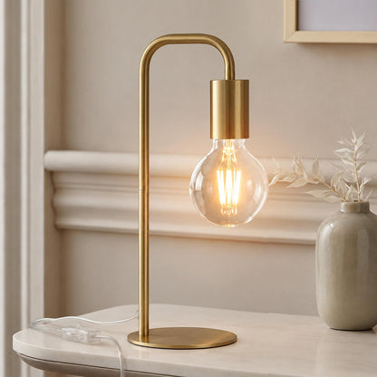 Industrial Table Lamp for Bedroom, Small Table Lamps for Bedside with Wire Switch, E26 Socket Base, Modern Nightstand Lamp for Living Room, Reading, Office, Bulb Not Included.