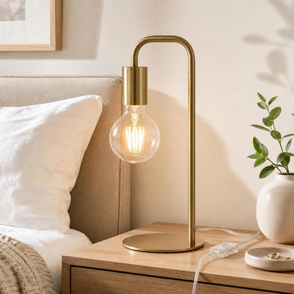 Industrial Table Lamp for Bedroom, Small Table Lamps for Bedside with Wire Switch, E26 Socket Base, Modern Nightstand Lamp for Living Room, Reading, Office, Bulb Not Included.