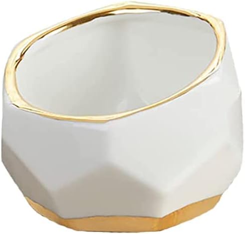 Geometric Ceramic Planters, Mini Decorative Bowls (Set of 3) Small- Succulent Pots, Modern Decor, Shelf Decor, Desk, Table Décor, White