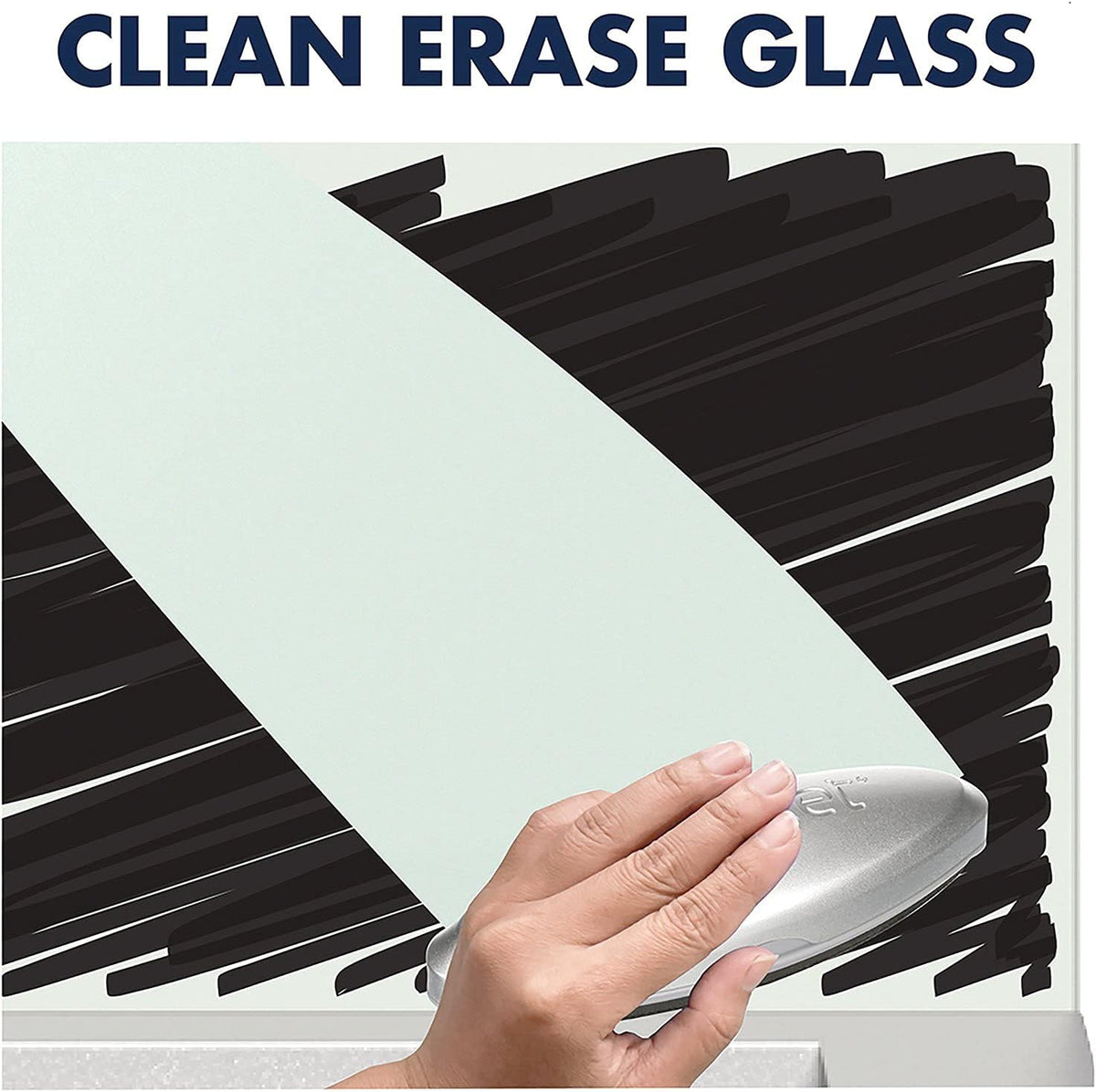 Glass Whiteboard Desktop Panel, Magnetic, 17" x 23", Dry Erase Surface, Includes Accessory Trays, 1 Marker and 2 High-Power Magnets, White (GDP1723W)