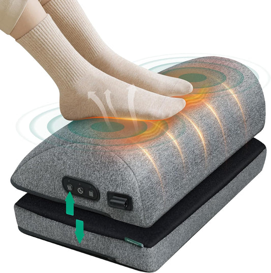Heated Foot Rest Under Desk, Adjustable Height Foot Stool with Heat
