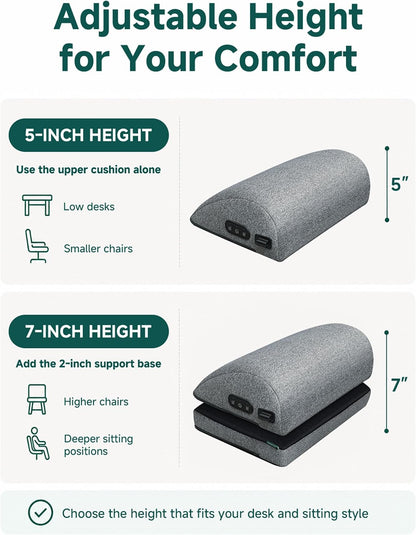 Heated Foot Rest Under Desk, Adjustable Height Foot Stool with Heat