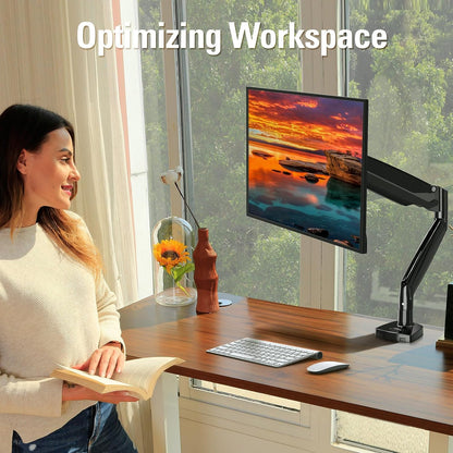 Stable Vertical Dual Monitor Stand, Stacked Monitor Mount for 2 Screens Up to 32 inch, Full Motion Monitor Desk Mount with Swivel, Tilt, Rotation, Holds 17.6 lbs Each, Max VESA 100x100mm