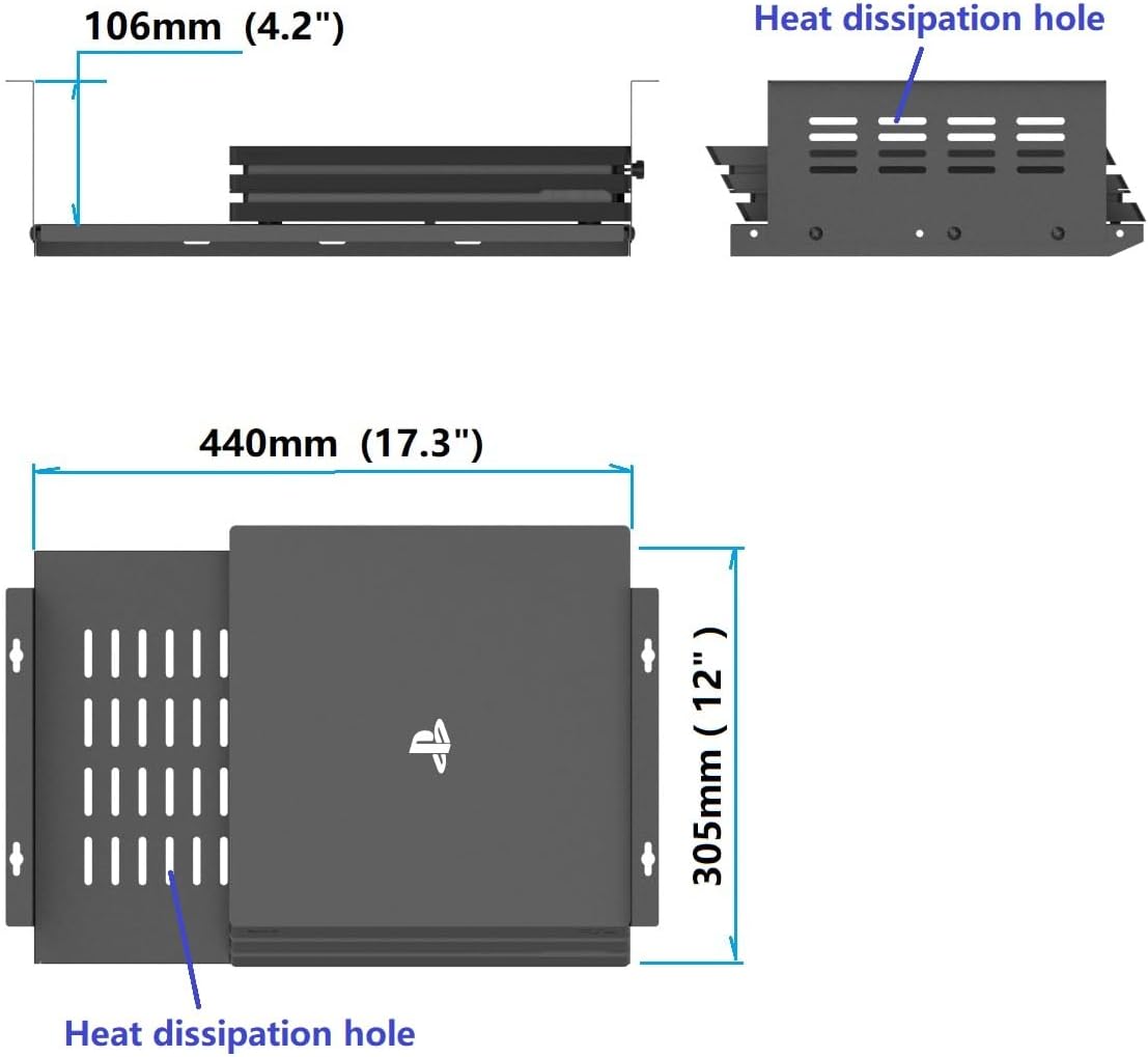 17" Under Desk Computer Mount for Small Form Factor Computers