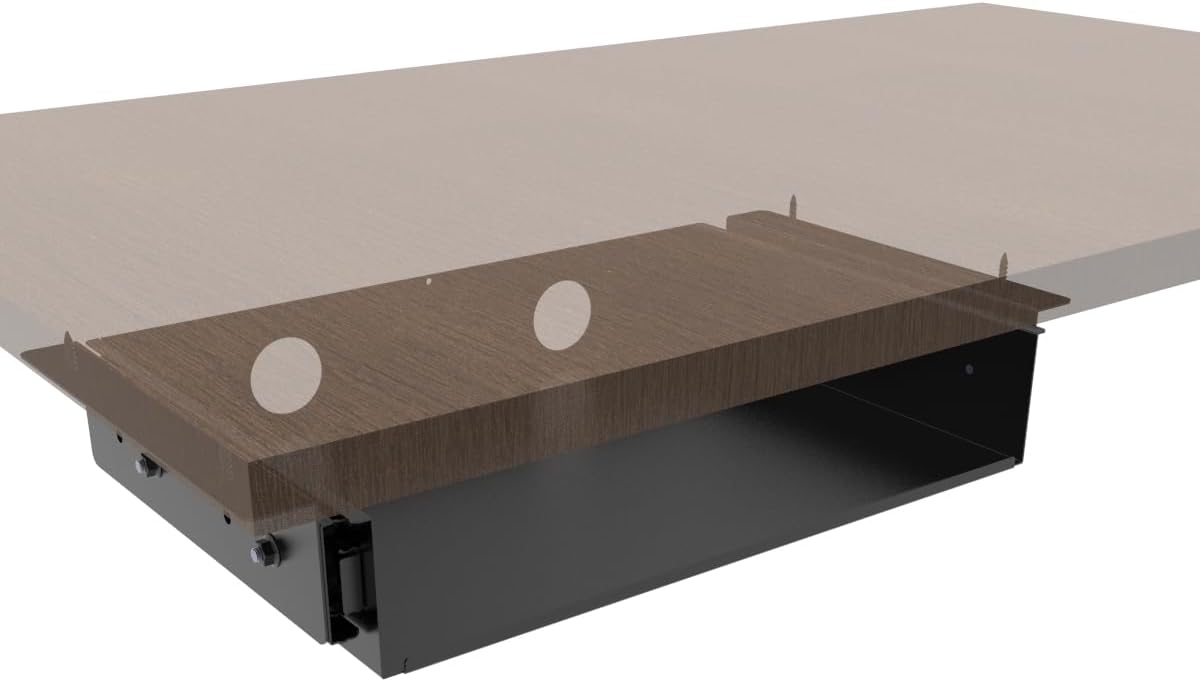 13 inch Under Desk Slide Out Storage Shelf with Cable Managment