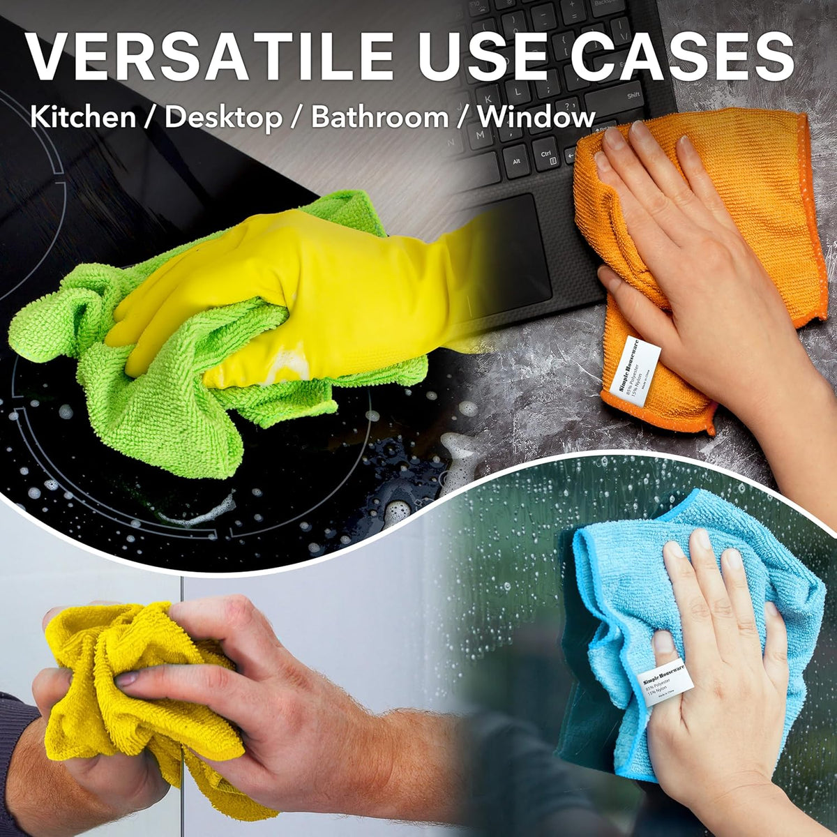 12" x 12" Microfiber Cleaning Cloth, 4 Colors