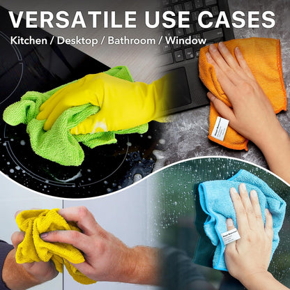 12" x 12" Microfiber Cleaning Cloth, 4 Colors