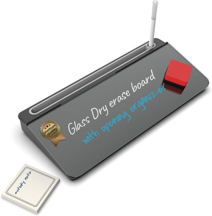 Glass Desktop Keyboard Whiteboard Set, Black
