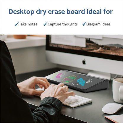 Glass Desktop Keyboard Whiteboard Set, Black