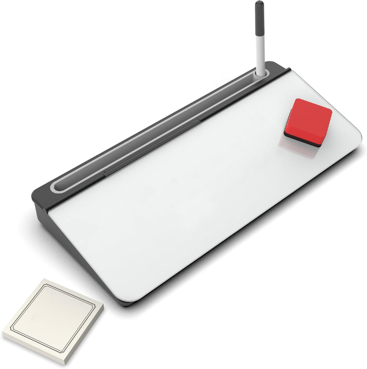 Glass Desktop Keyboard Whiteboard Set, Black
