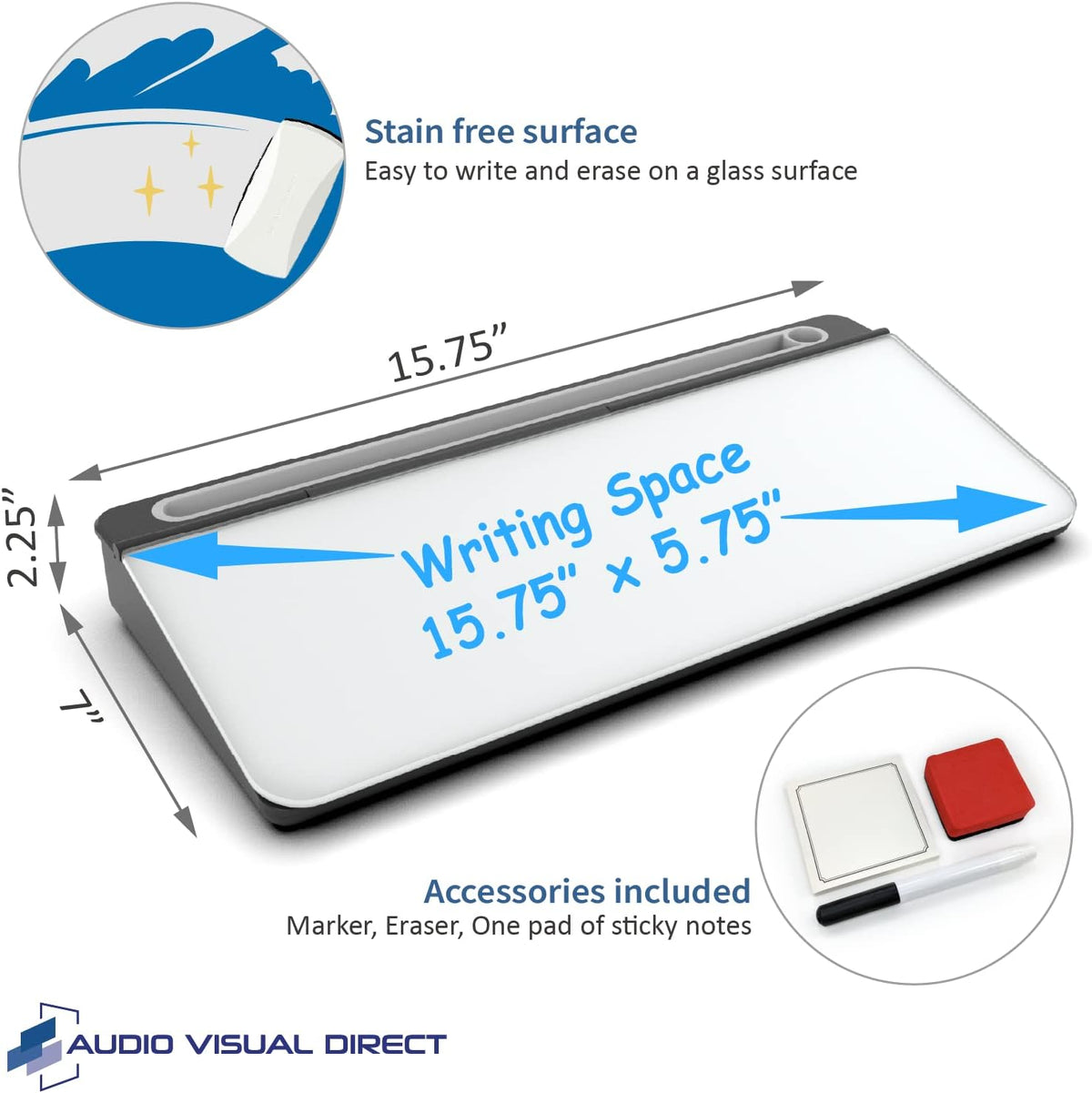 Glass Desktop Keyboard Whiteboard Set, Black