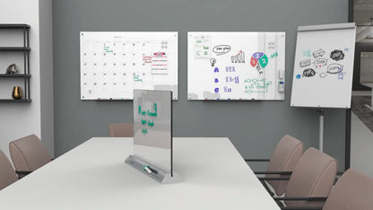 Glass Desktop Keyboard Whiteboard Set, Black