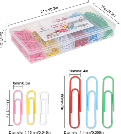 PAPERPAL Paperclips for Office School & Personal Use, #1 Nonskid Paper Clip (1-2/7"), 600 Medium Paper Clips (6 Boxes of 100 Each), Silver