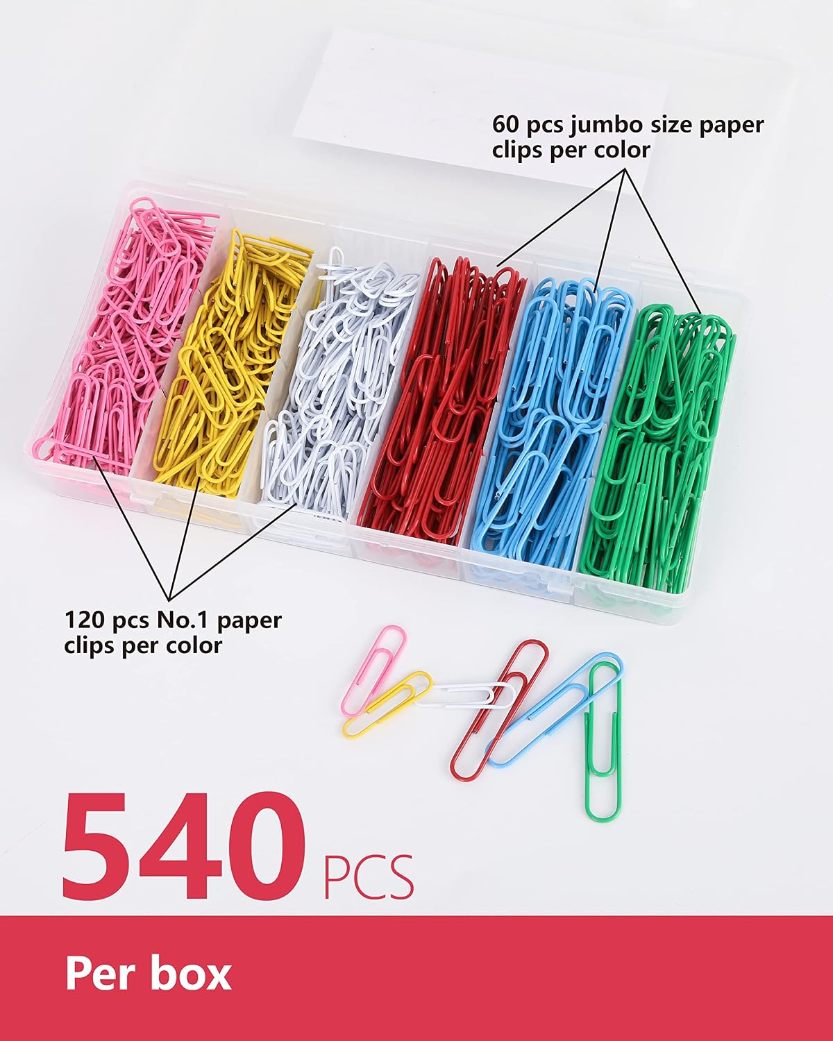PAPERPAL Paperclips for Office School & Personal Use, #1 Nonskid Paper Clip (1-2/7"), 600 Medium Paper Clips (6 Boxes of 100 Each), Silver