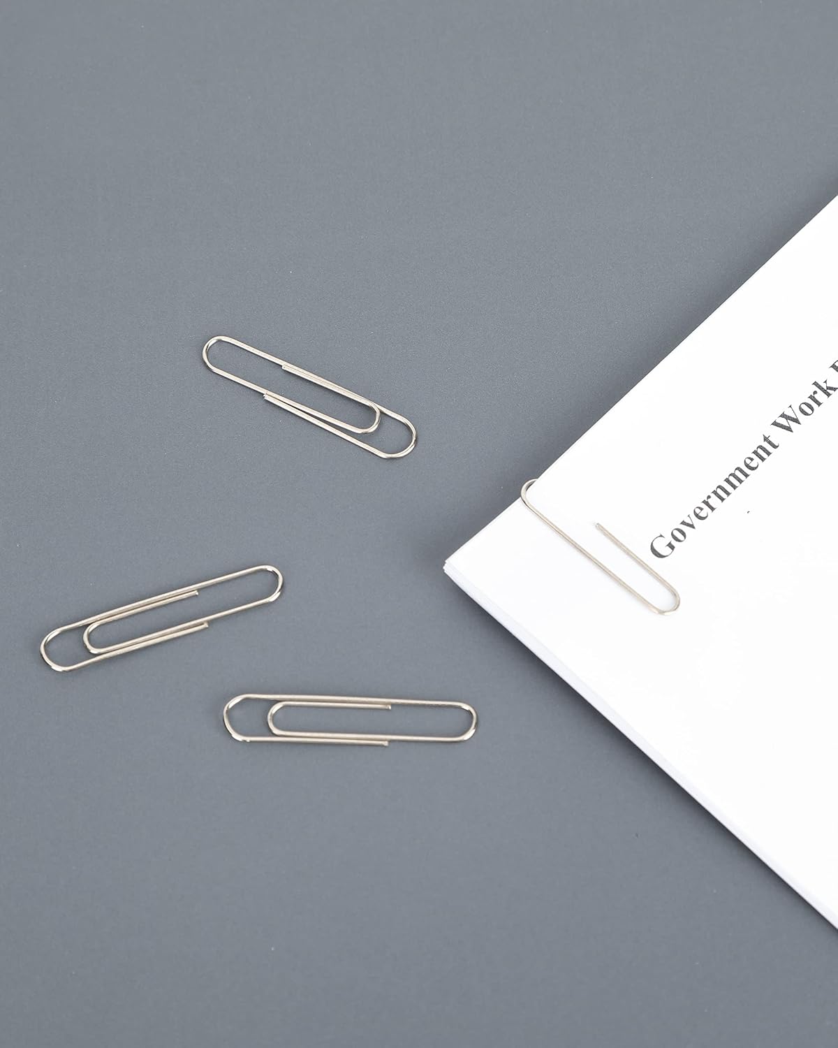 PAPERPAL Paperclips for Office School & Personal Use, #1 Nonskid Paper Clip (1-2/7"), 600 Medium Paper Clips (6 Boxes of 100 Each), Silver